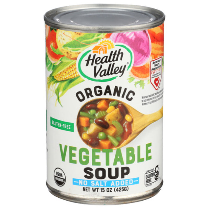 Health Valley - Soup Vegetable No Salt Added Organic, 15 Oz | Pack of 1