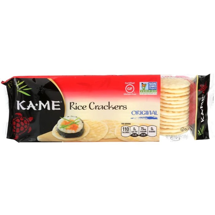 Ka Me - Rice Crackers Plain Gf 3.5 Oz - Pack Of 12