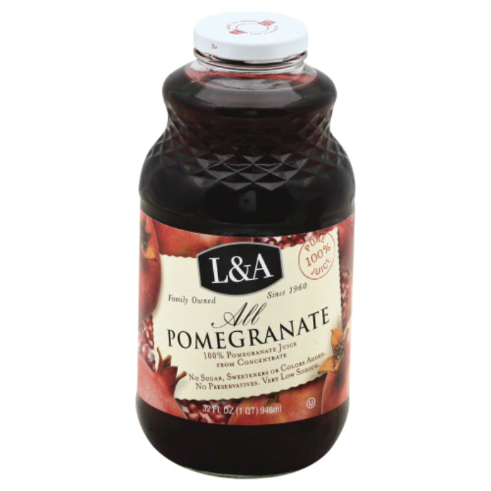 L & A - All Pomegranate Juice, 32 Oz