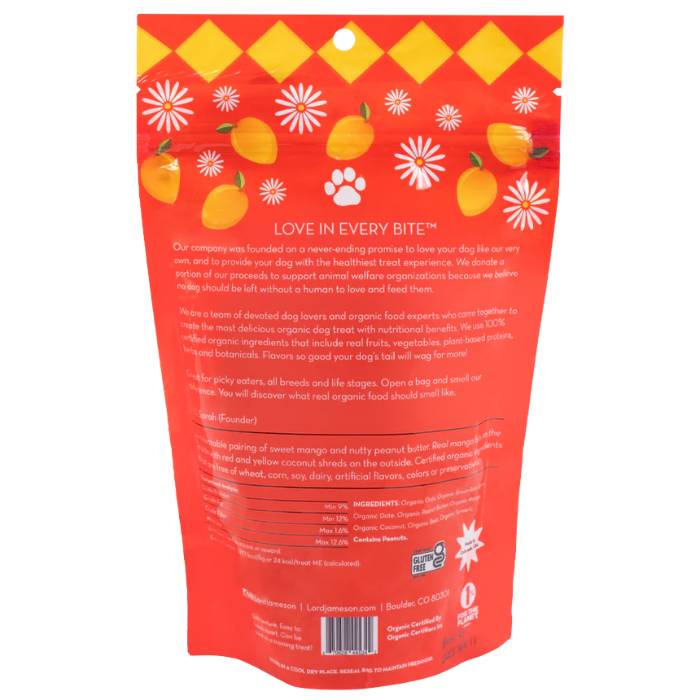 Lord Jameson - Organic Farm Stand Dog Treats, 6oz | Mango Pops back