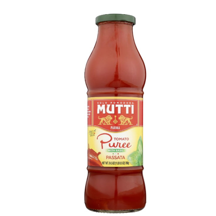 Mutti - Tomato Puree Basil Passata, 24.5 Oz | Pack of 12