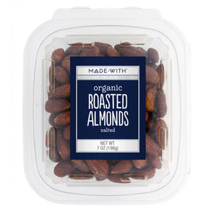 Made With - Organic Roasted Salted Almonds Tub, 7 oz | Pack of 12
