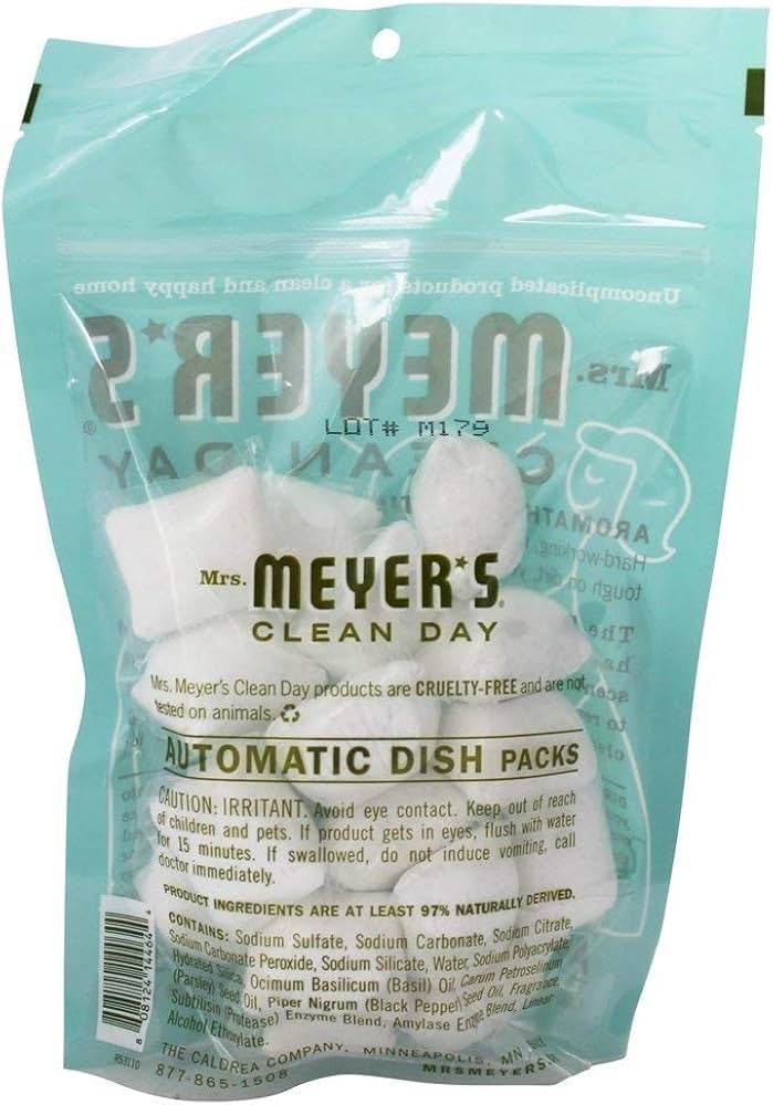 Mrs. Meyer’s - Auto Dishwash Packs – Basil, 12.7 Oz | Pack of 6