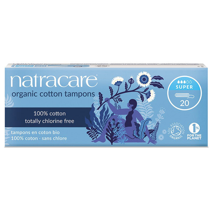 NATRACARE - Organic Cotton Tampons Super 20PC ( Pack of 3)