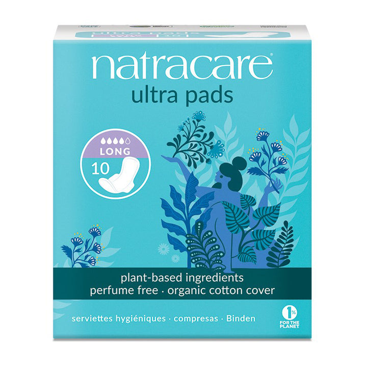 NATRACARE - Ultra Sanitary Pads Long with Wings 10PC ( Pack of 3)