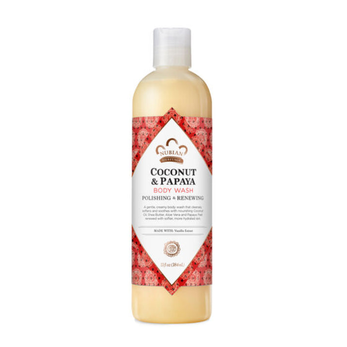 Nubian Heritage - Body Wash Coconut Papaya, 13 Floz (Pack of 1)