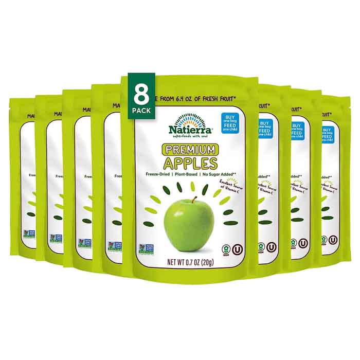 Natierra - Freeze Dried Fruit Apple, 0.7oz | Pack of 8