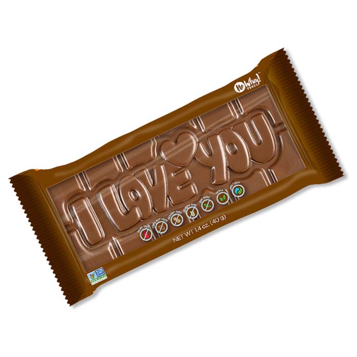 No Whey! Foods - I Love You Milkless Chocolate Bar, 1.4oz