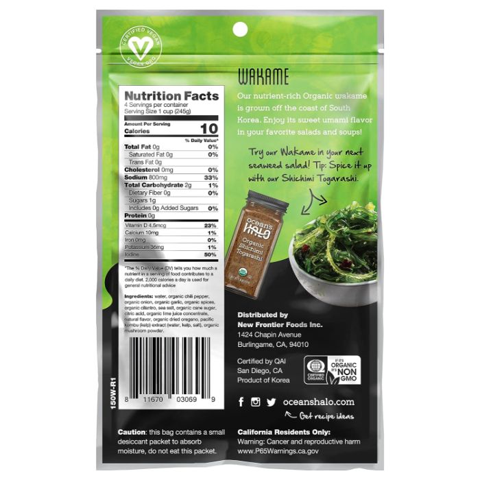 Oceans Halo Wakame Organic 1.76 Oz - Pack Of 10