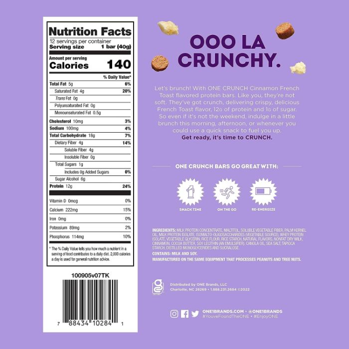OneBar Bar Crunch Cinnamon French Toast 160 Gm - Pack Of 6