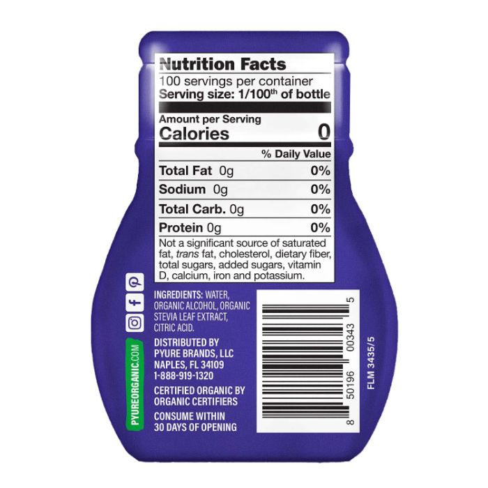 Pyure - Sweetener Drops Stevia Organic 1.8 Fl Oz | Pack Of 6