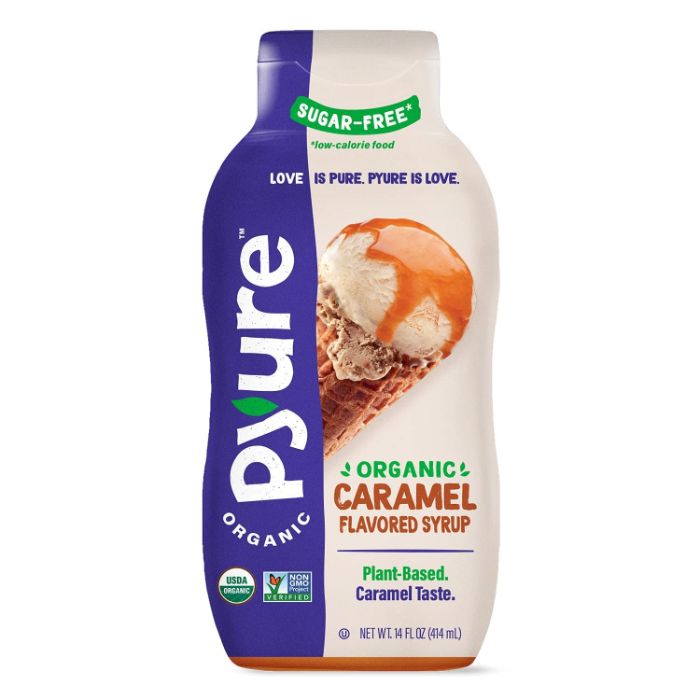 Pyure - Sugar Free Caramel Syrup Organic 14 Fl Oz | Pack Of 6
