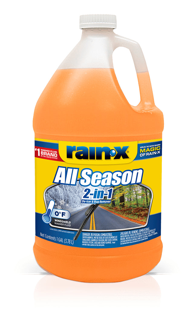 Rain‑X - All Season Bug Remover Windshield Washer Fluid, 1 Gallon | Pack of 6