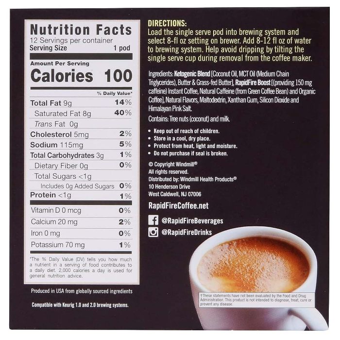 Rapid Fire Coffee Pods French Vanilla 12 Ea - Pack Of 4