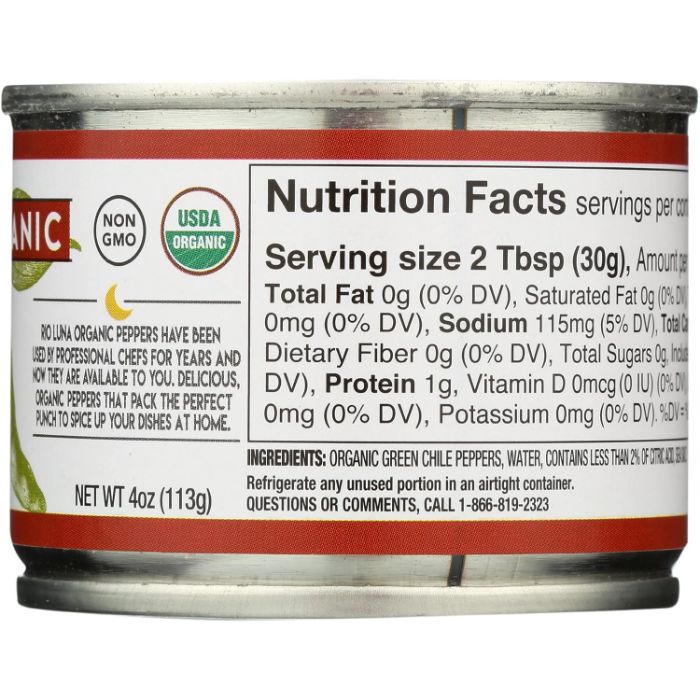 Rio Luna - Organic Diced Green Chiles, 4 Oz | Pack of 12