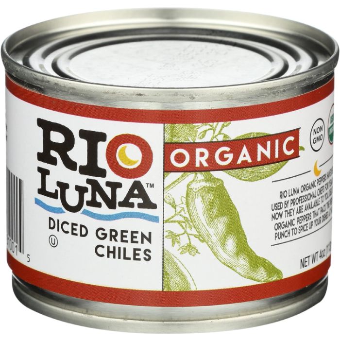 Rio Luna - Organic Diced Green Chiles, 4 Oz | Pack of 12