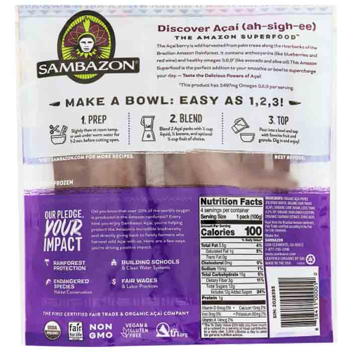 Sambazon - Smoothie - Acai, 14oz (Pack of 10)