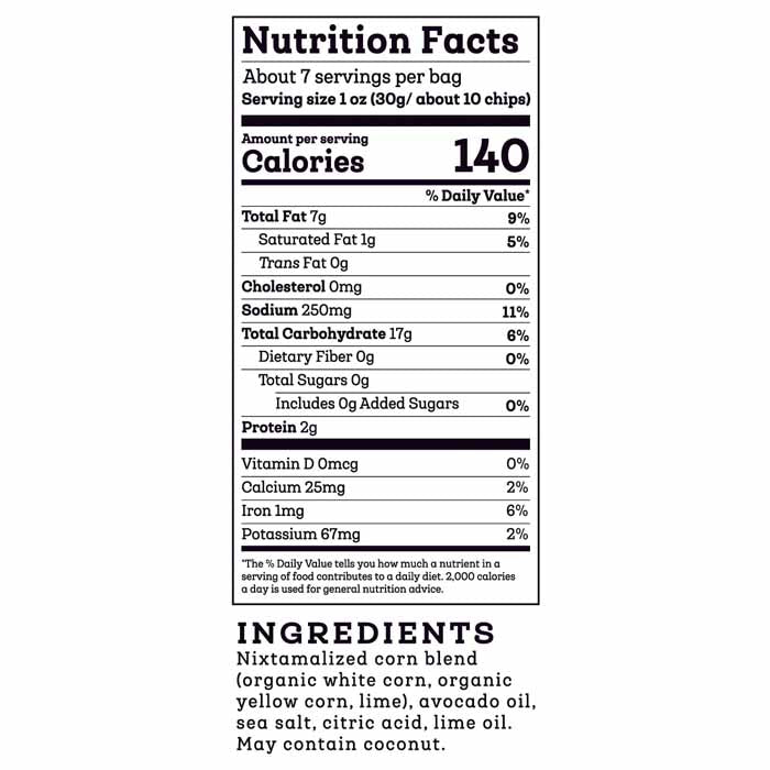 Siete - Totopos Lime Tortilla Corn Chips, 7.5 Oz | Pack of 6