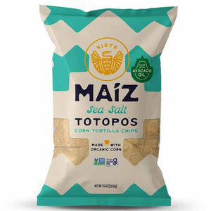 Siete - Totopos Lime Tortilla Corn Chips, 7.5 Oz | Pack of 6