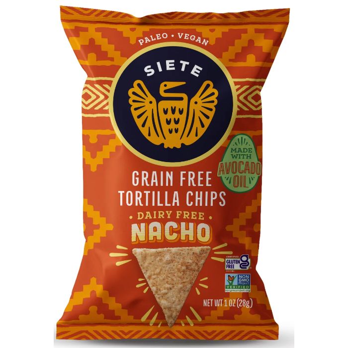 Siete - Chip Tortilla, Nacho, 1 Oz | Pack of 24