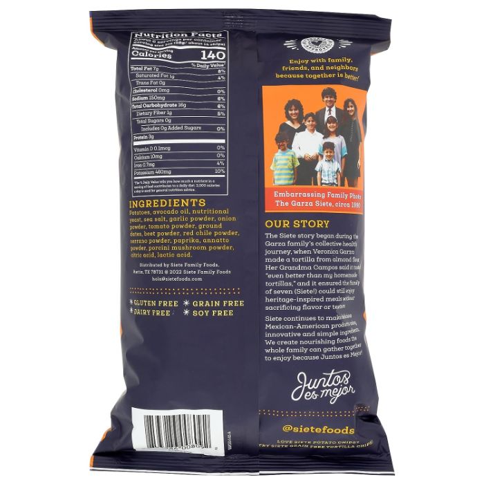 Siete - Chips Potato Queso, 5.5 Oz | Pack of 6