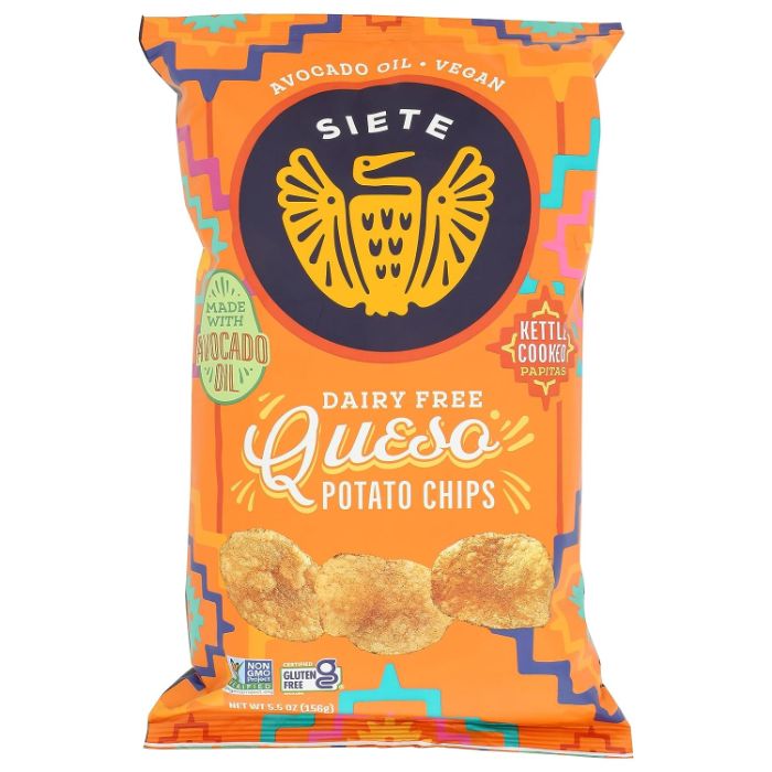Siete - Chips Potato Queso, 5.5 Oz | Pack of 6