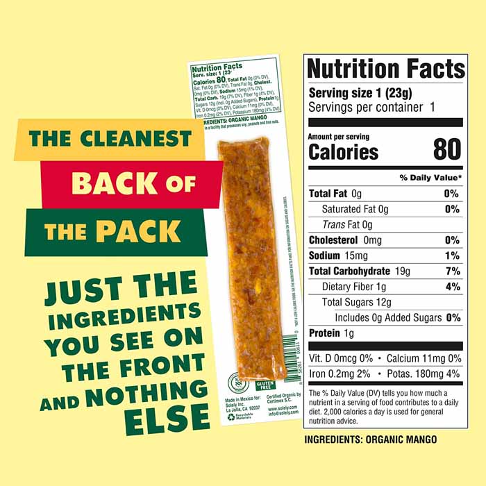 Solely - Mango Organic Fruit Jerky, 0.8 oz