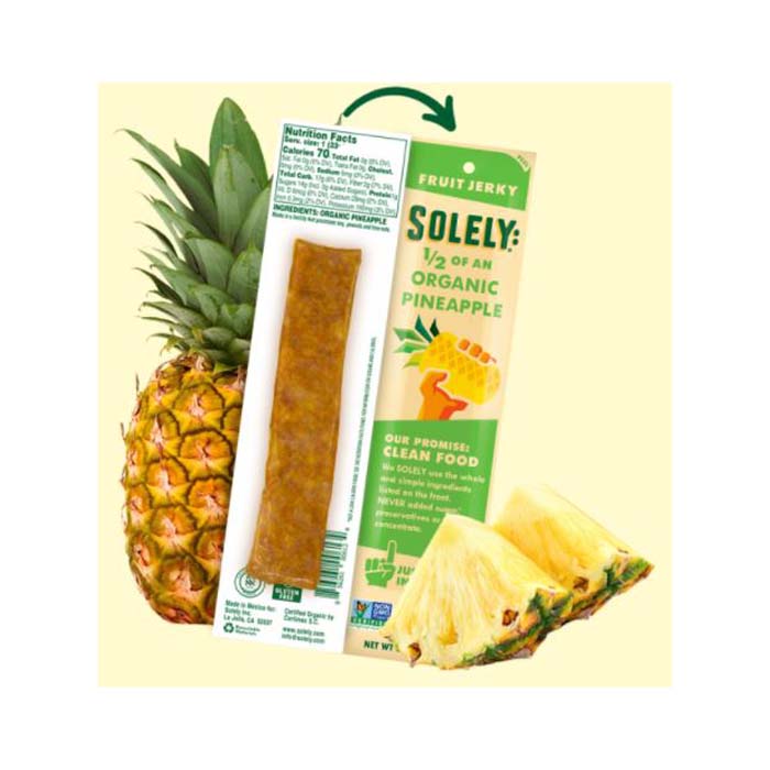 Solely - Pineapple Organic Fruit Jerky, 0.8 oz - Back