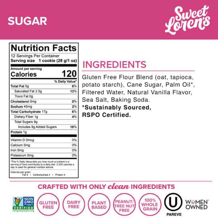 Sweet Lorens - Cookie Dough - Sugar Cookie, 12oz (Pack of 6)