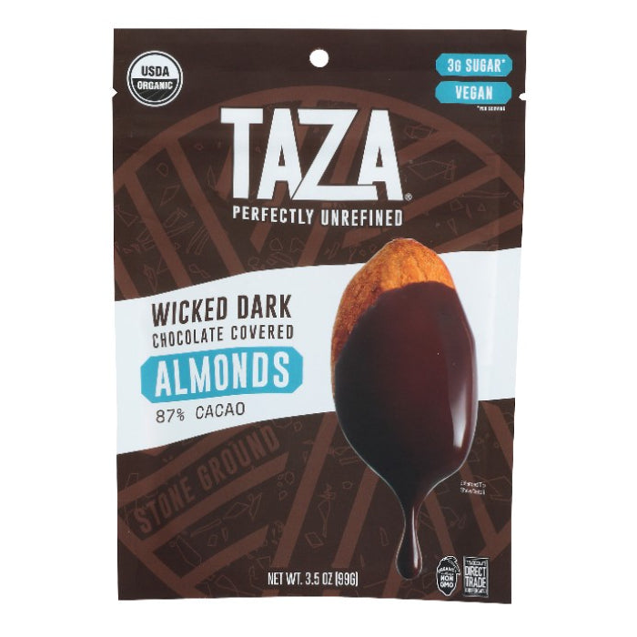 Taza Chocolate - Almonds Dark Chocolate Wicked Organic (3.5 oz) - Pack of 12