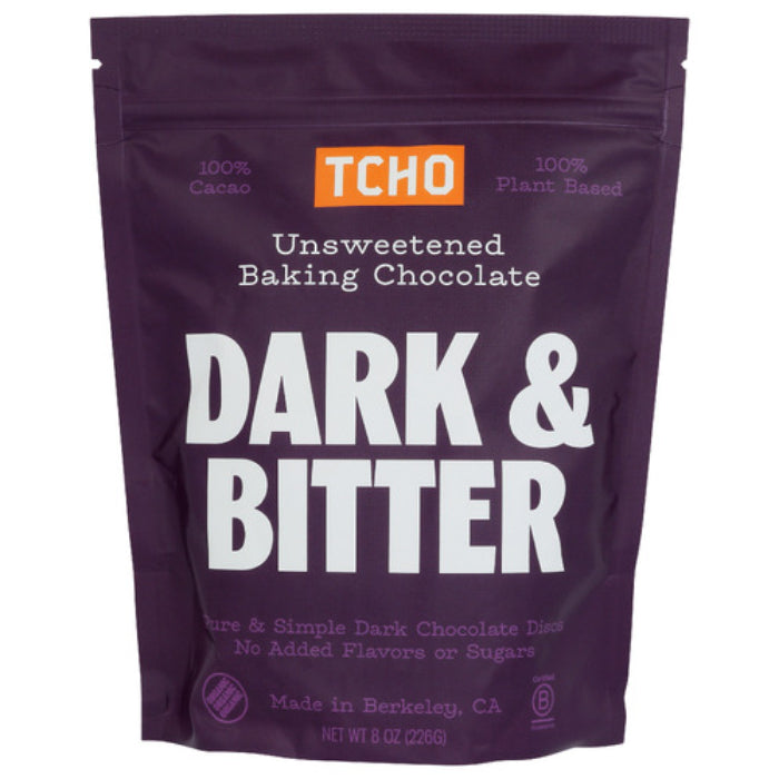 Tcho Chocolate - Baking Dark Bitter, 8 Oz | Pack of 6