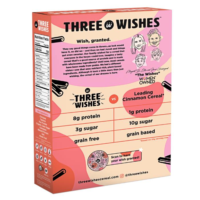 Three Wishes - Unsweetened Grain Free Cereal 8.6 OZ - Pack of 6