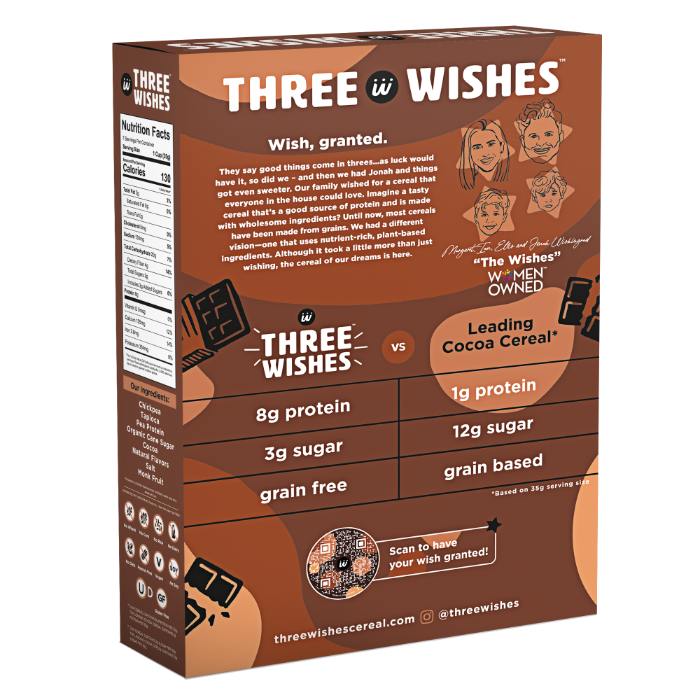 Three Wishes - Unsweetened Grain Free Cereal 8.6 OZ - Pack of 6