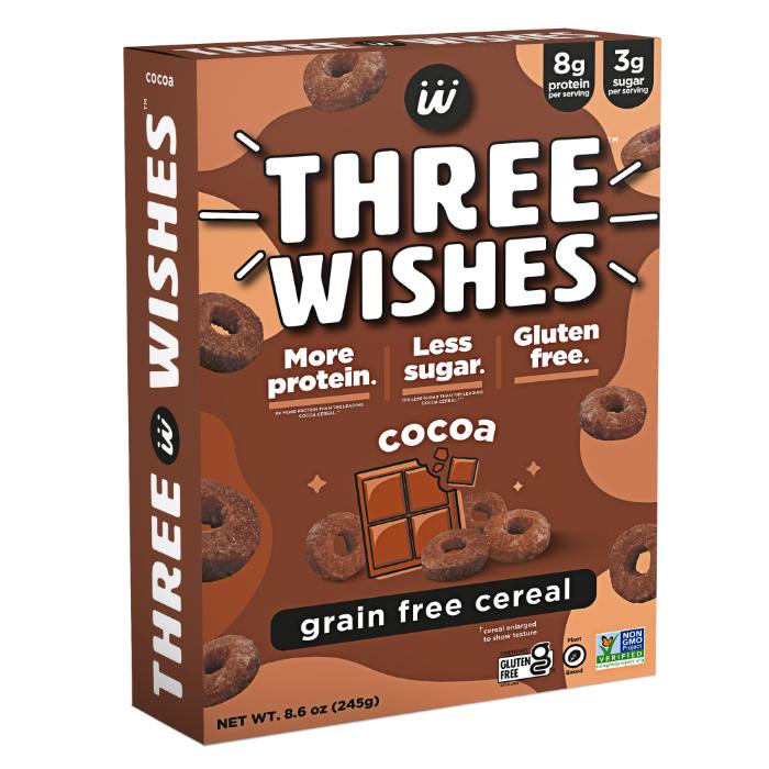 Three Wishes - Unsweetened Grain Free Cereal 8.6 OZ - Pack of 6