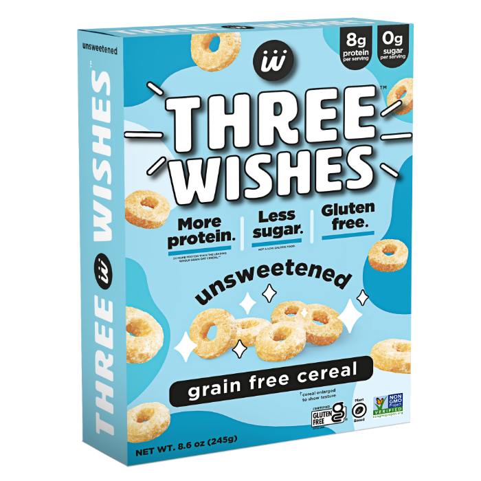Three Wishes - Unsweetened Grain Free Cereal 8.6 OZ - Pack of 6
