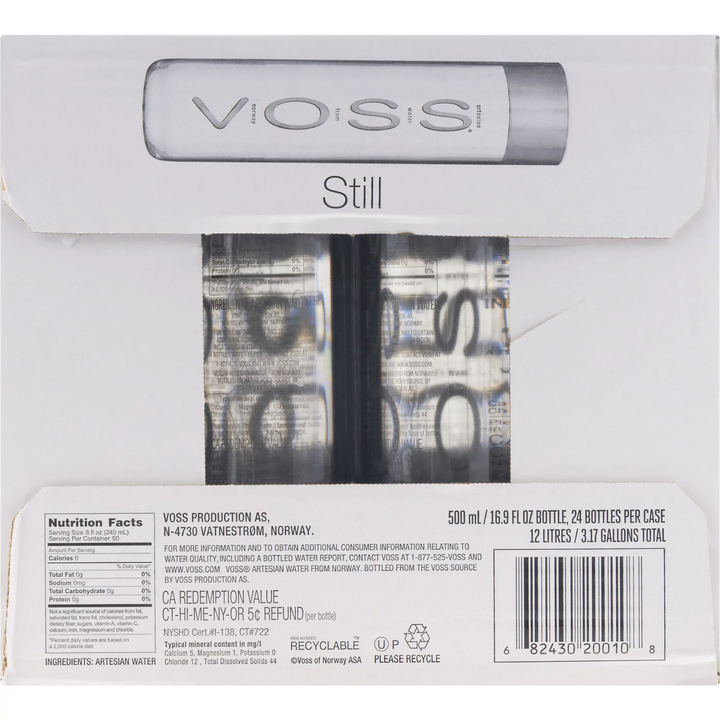 VOSS - Artesian Water PET, 16.9 Fl Oz | Pack of 24