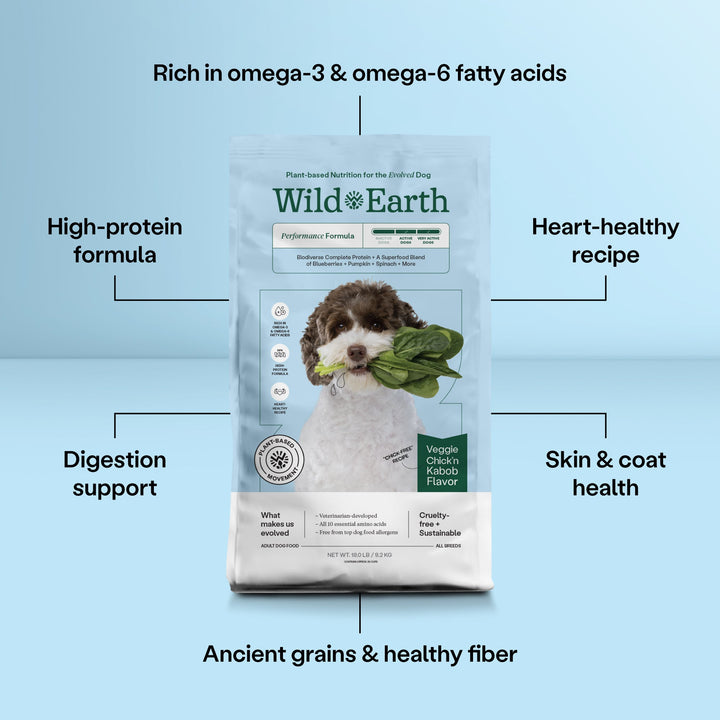 Wild Earth - Performance Formula Dog Food Veggie Chick’n Kabob | Multiple Sizes