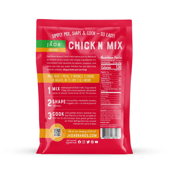 Jada Spices - Plant Based Chick'n Mix - Unseasoned, 5.6oz
