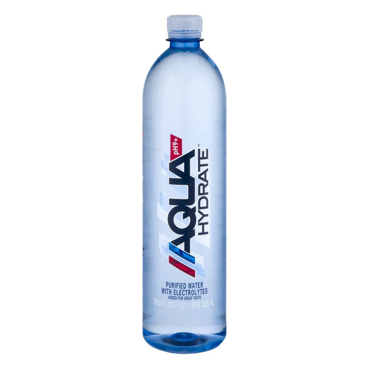 AquaHydrate Purified Water with Electrolytes, 33.8 Fl. Oz.
 | Pack of 12 - Plan-txs