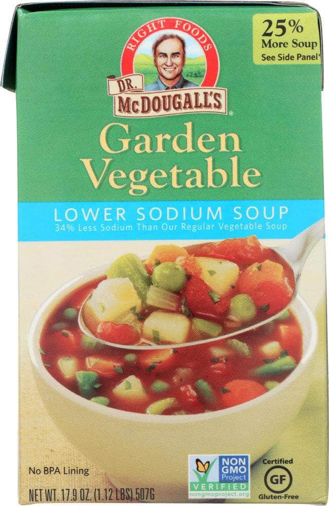 Dr. McDougall's - Lower Sodium Soup Garden Vegetable 17.9 Fl Oz | Pack of 6 - Plan-txs