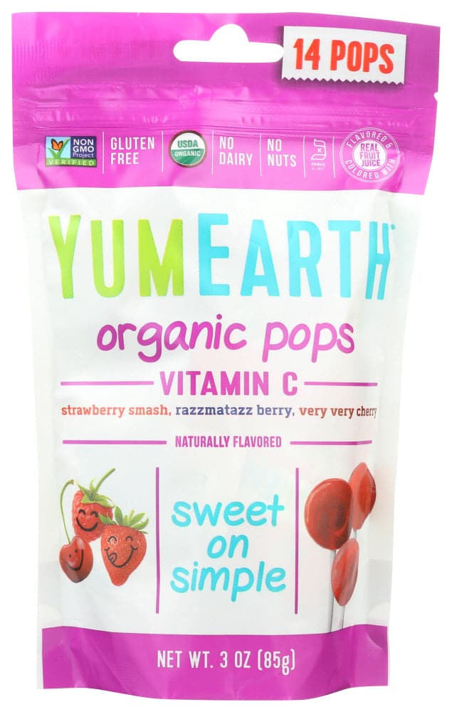 Yum Earth Organic Vitamin C Pops Assorted 3 Oz | Pack of 6 - Plan-txs