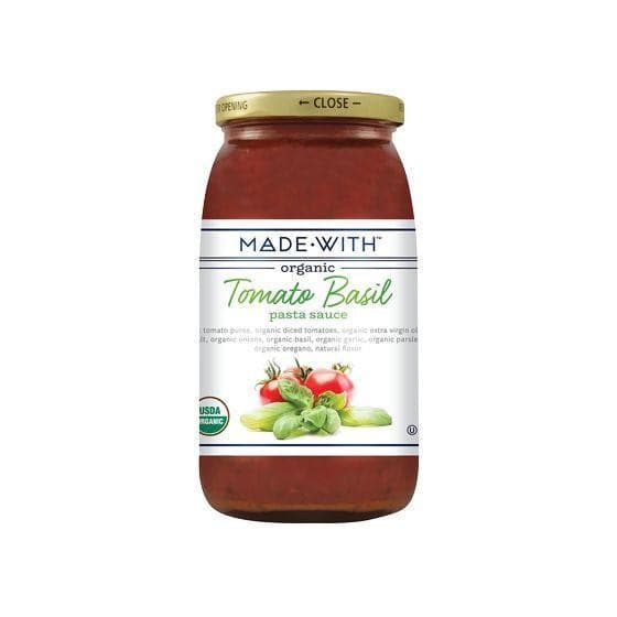 Made With Organic Tomato Basil Pasta Sauce 24 Oz | Pack of 12 - Plan-txs