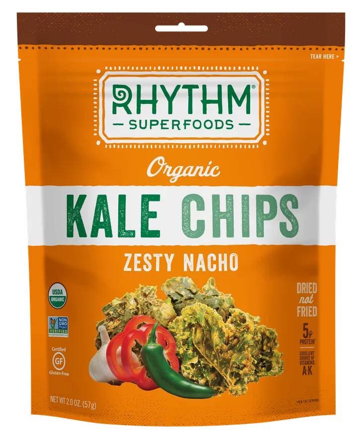 Rhythm Superfoods Zesty Nacho Kale Chips, 2 oz
 | Pack of 12 - Plan-txs
