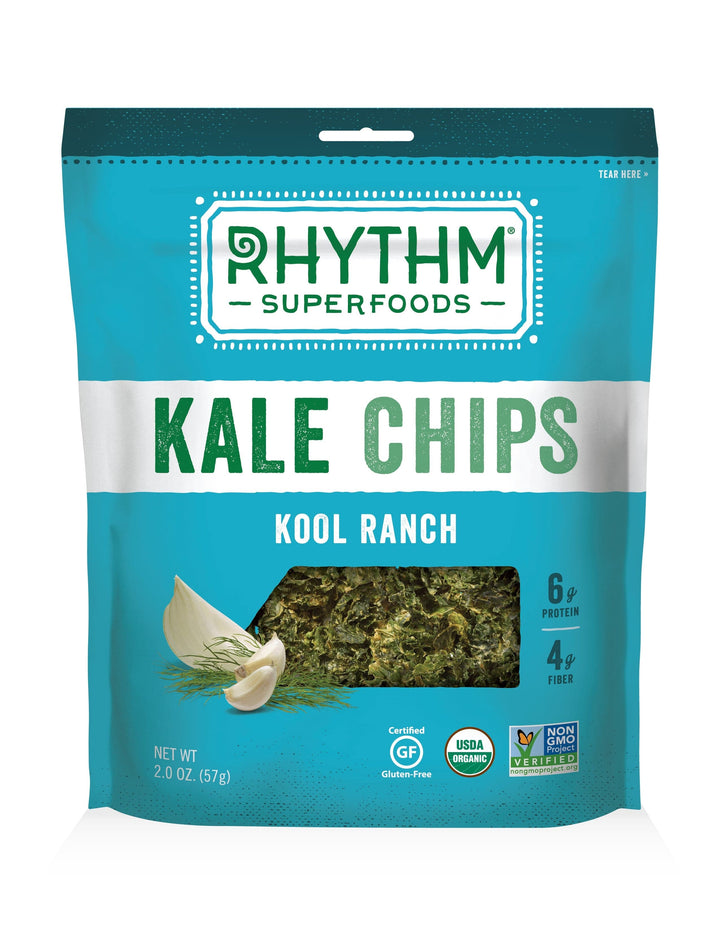 Rhythm Superfood Kale Chips Kool Ranch, 2 oz | Pack of 12 - Plan-txs