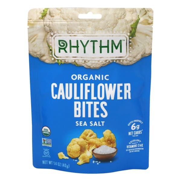 Rhythm Superozods Organic Cauliower Bites Sea Salt 1.4 oz

 | Pack of 8 - Plan-txs
