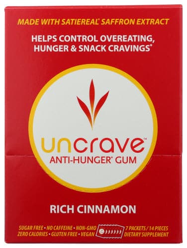 Uncrave Gum Anti Hunger Cinmn 7Pk, 14 pieces. - Plan-txs