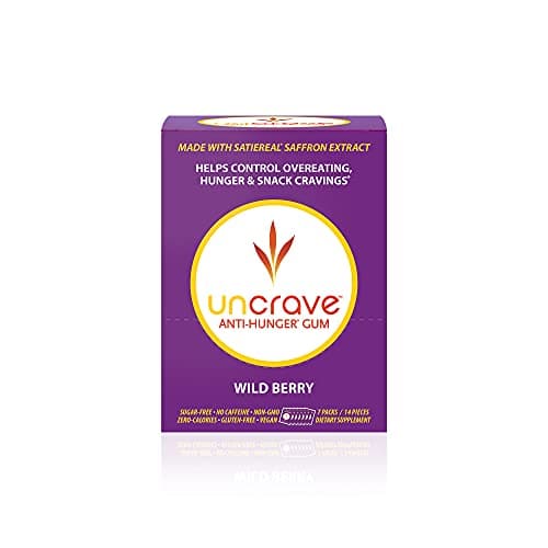 Uncrave Gum Anti Hunger Berry 7Pk, 14 pieces. | Pack of 3 - Plan-txs