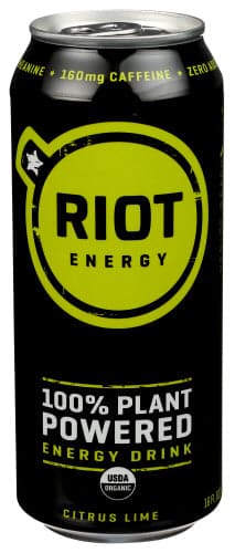 Riot Energy, Citrus Plant Based Energy Drink, 16 oz | Pack of 12 - Plan-txs