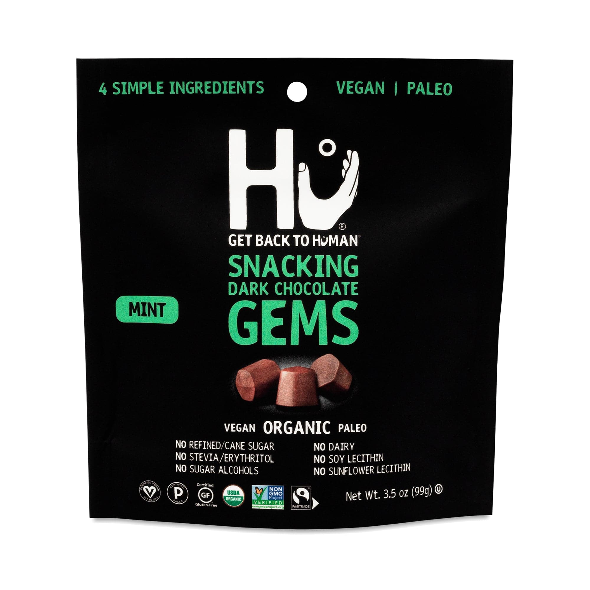 Hu Mint Snacking Organic Gems 3.5 Oz
 | Pack of 6 - Plan-txs