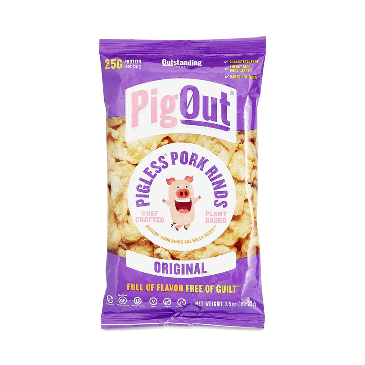 Pigout Vegan Pork Rind Original, 3.5 oz
 | Pack of 12 - Plan-txs